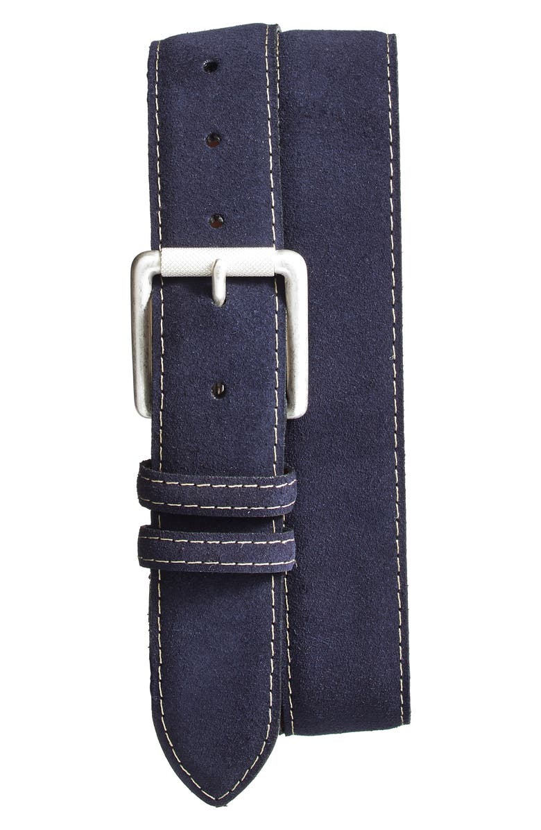 Torino Suede Belt, Alternate, color, Navy