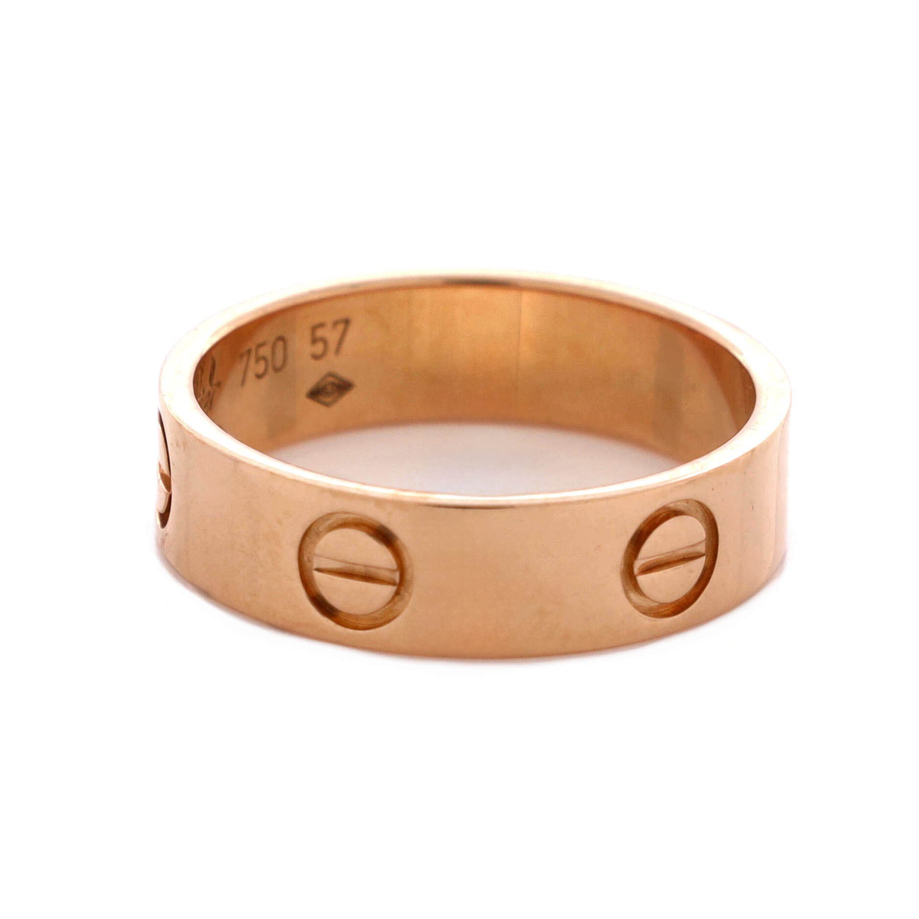 Love Band Ring 18K Rose Gold, Alternate, color, Metallic Gold