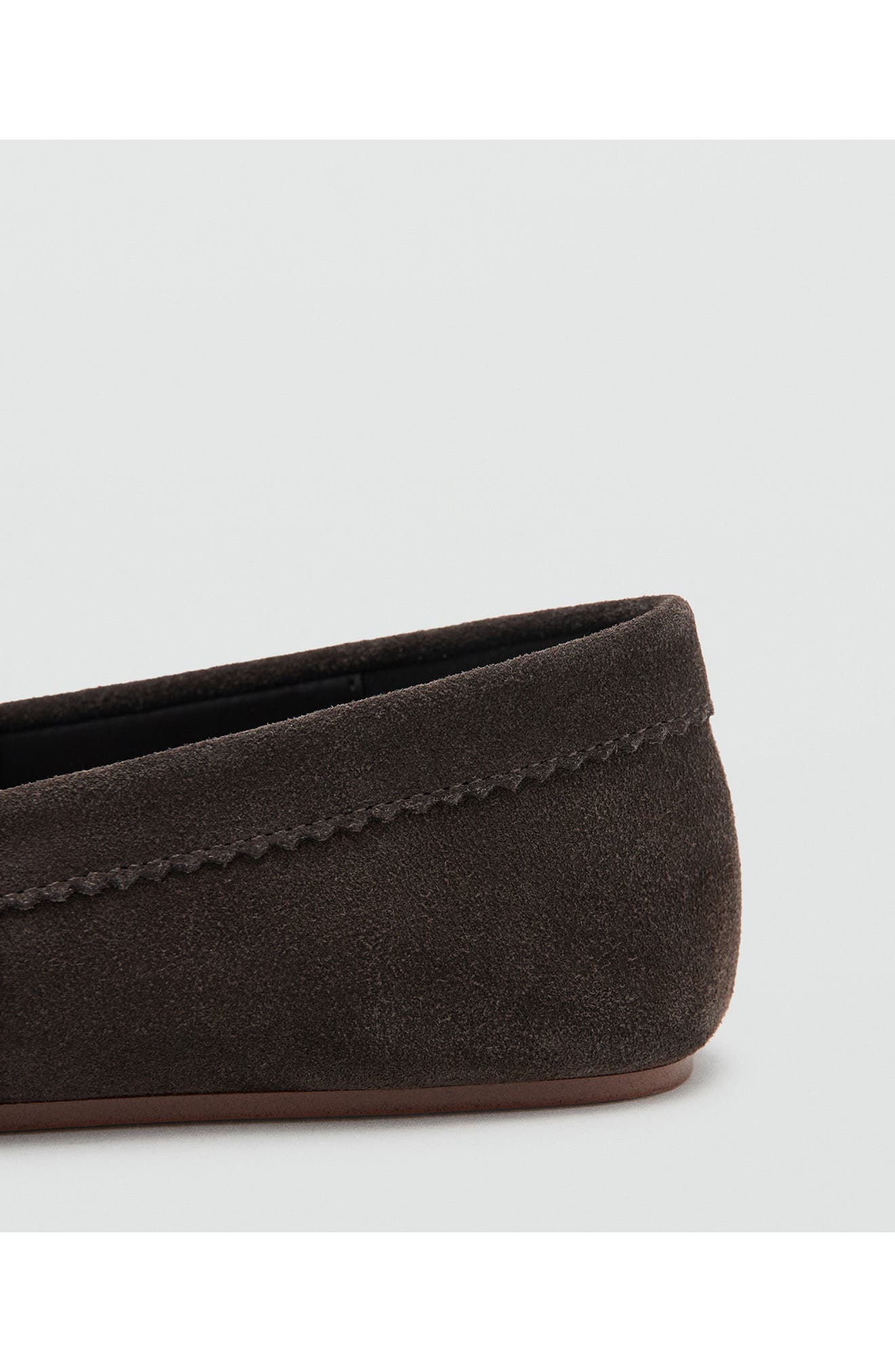 MANGO Suede Bow Loafer, Alternate, color, Chocolate