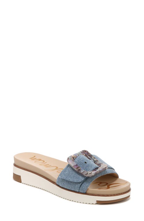 Sam Edelman Ariane Platform Slide Sandal in Royal Sky Blue 