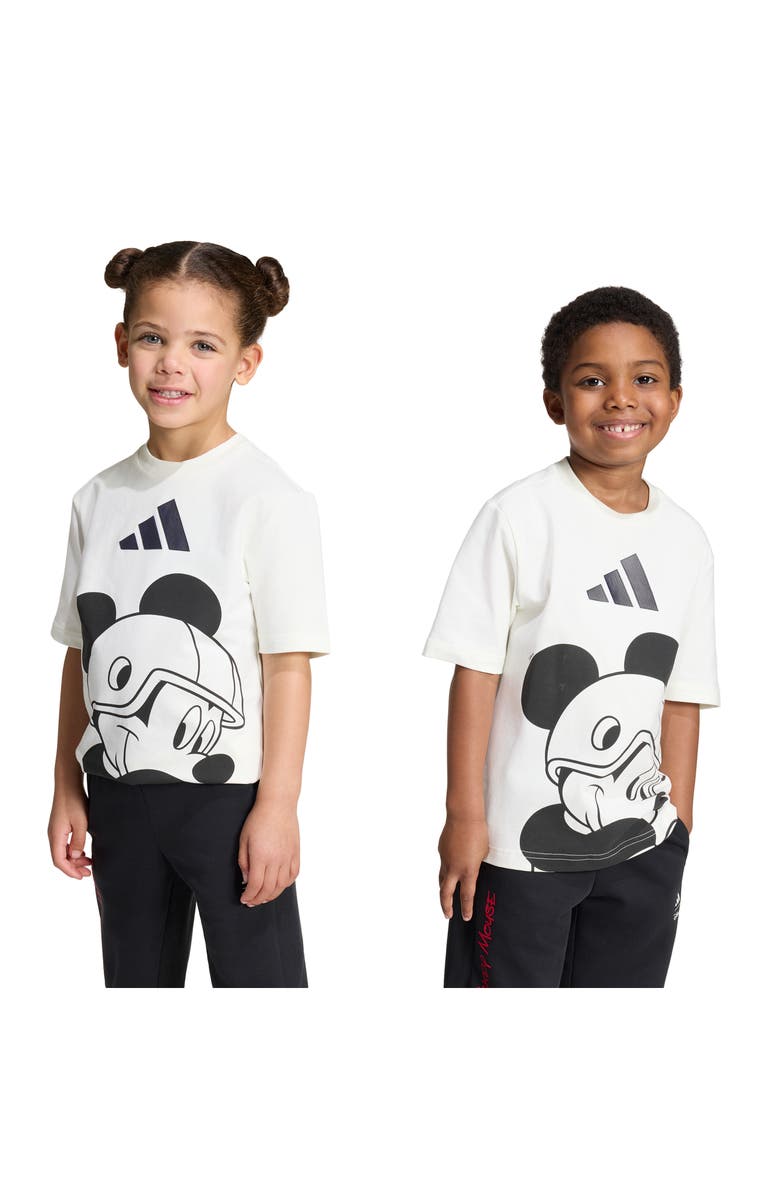 adidas Originals x Disney Kids' Mickey Mouse Graphic T-Shirt, Alternate, color, Off White/ Black