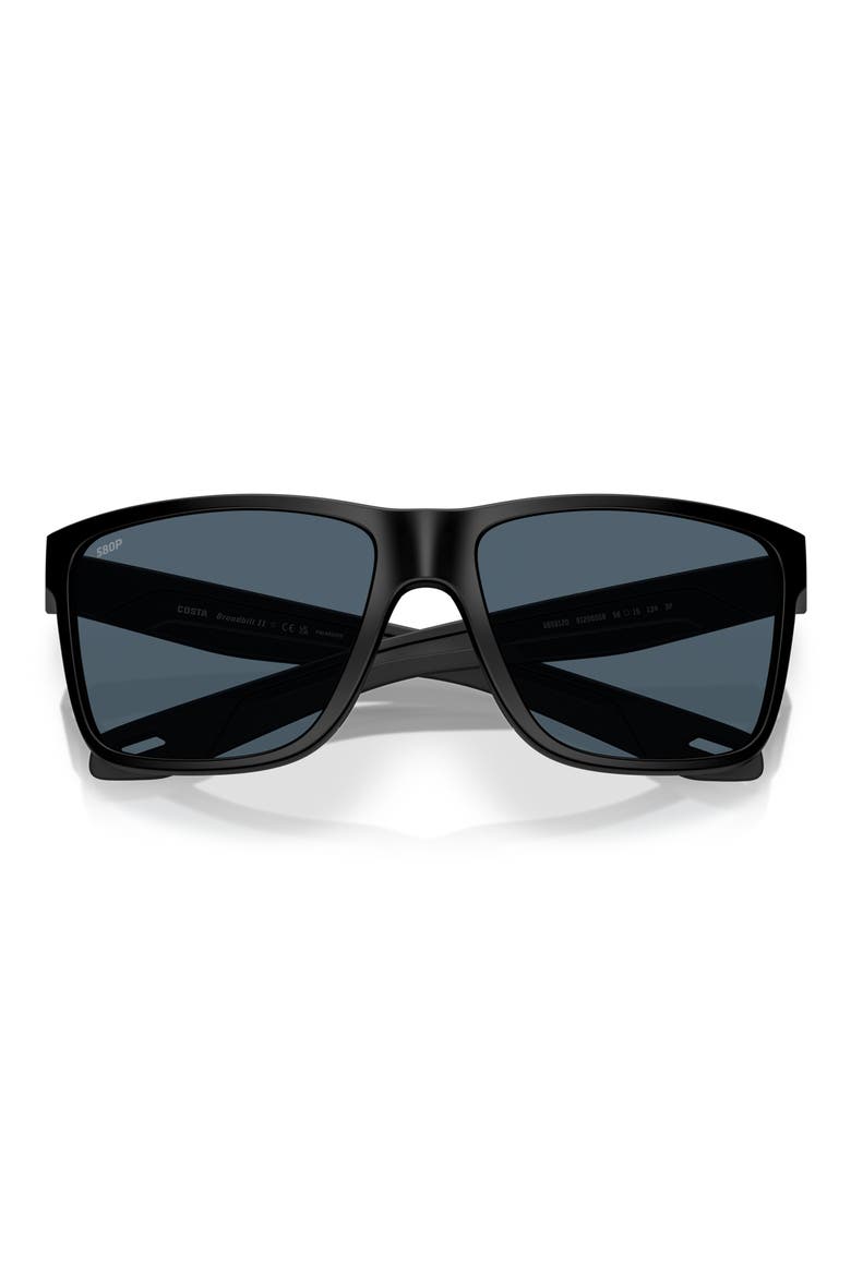 Broadbill II 58mm Polarized Rectangular Sunglasses, Alternate, color, MATTE BLACK/ GRAY 580P