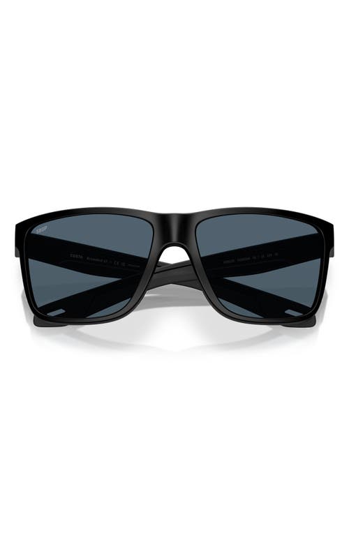 Costa Del Mar Broadbill Ii 58mm Polarized Rectangular Sunglasses In Matte Black/gray 580p