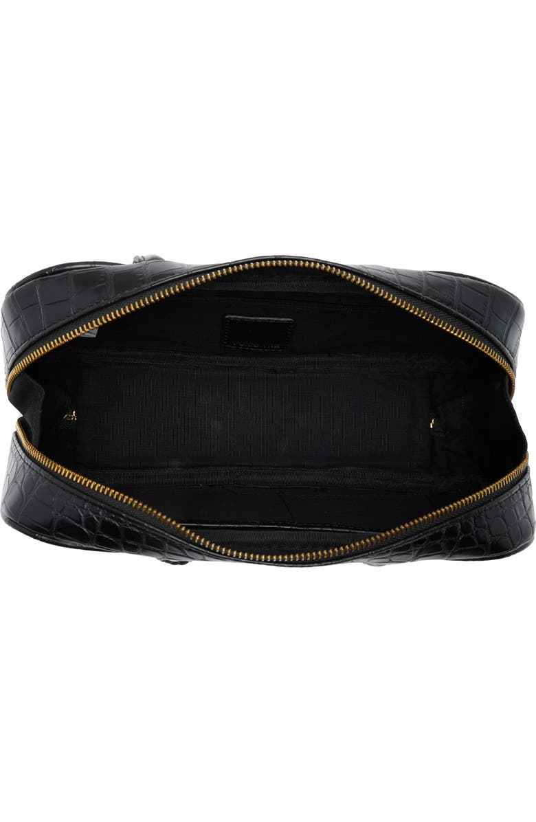 Dolce Vita Flyn Croc Embossed East/West Handbag, Alternate, color, Black