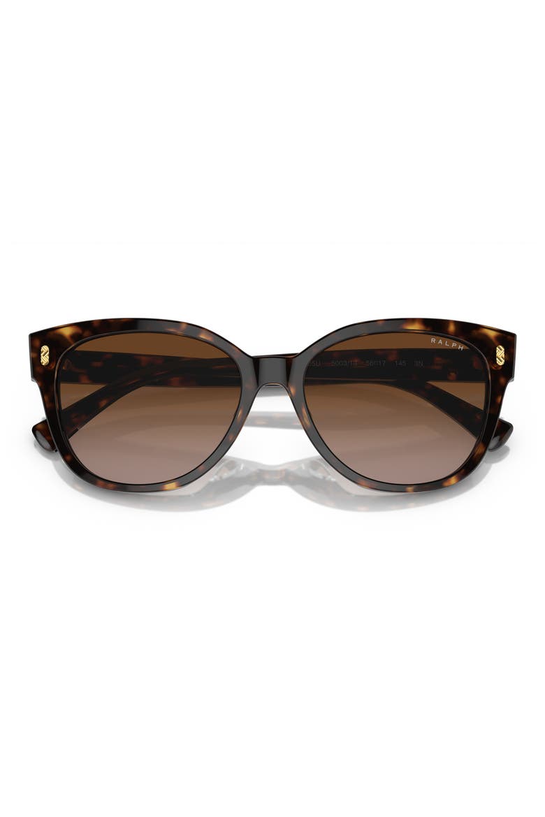 RA5305U 56mm Gradient Cat Eye Sunglasses, Alternate, color, BLACK HAVANA / GRADIENT BROWN