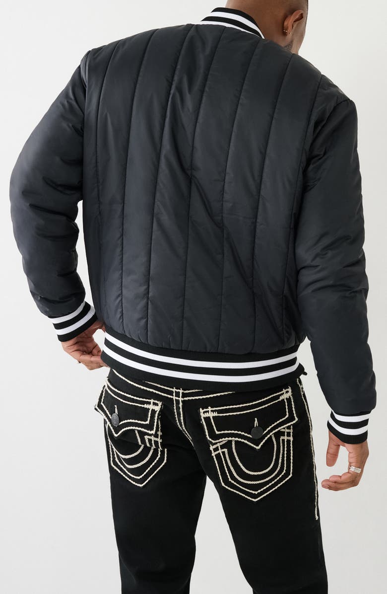 True Religion Vertical Quilt Bomber Jacket, Alternate, color, 