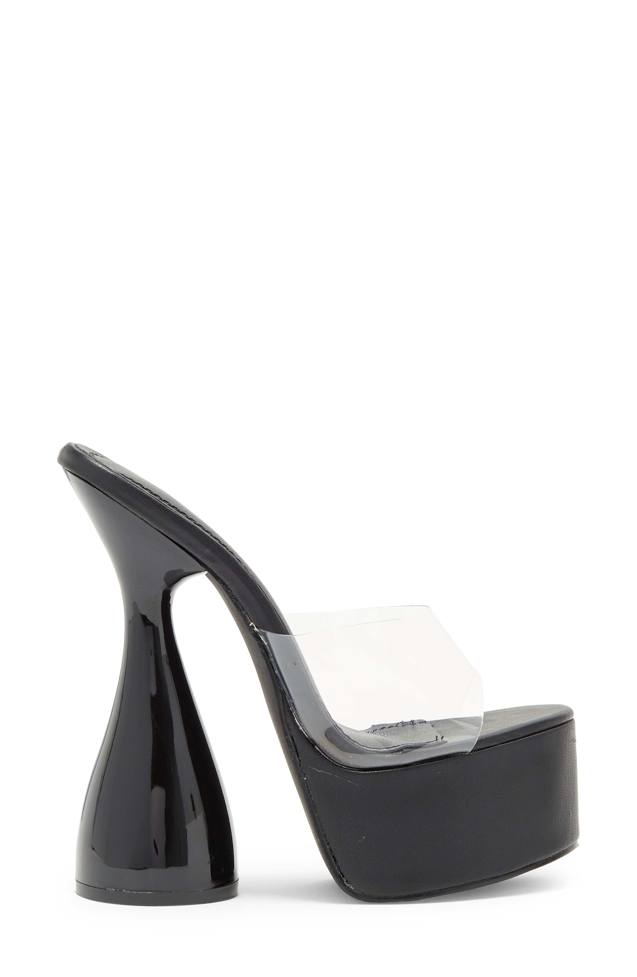 Miranda Sculpted Stiletto Platform Sandal, Alternate, color, CLEAR BLACK