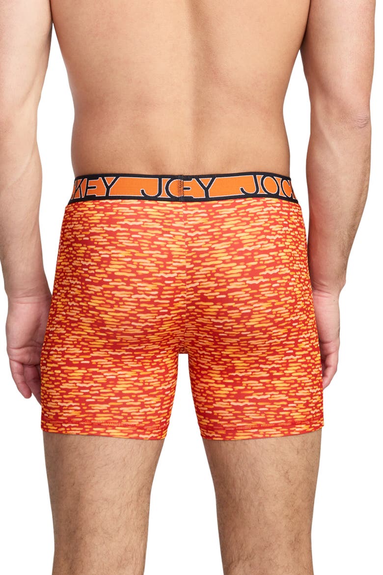 Men's Active Microfiber 5" Boxer Brief, Alternate, color, Orange Waves