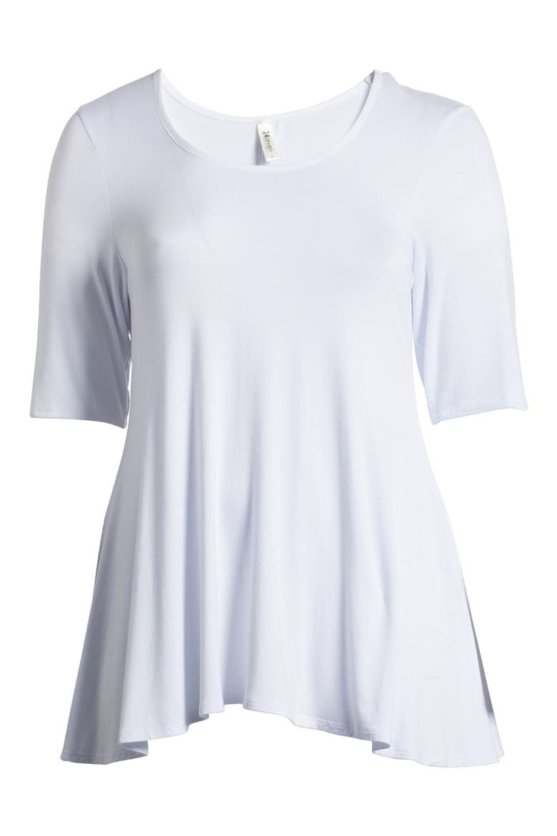 Swing Asymmetric Hem Tunic Top, Alternate, color, WHITE