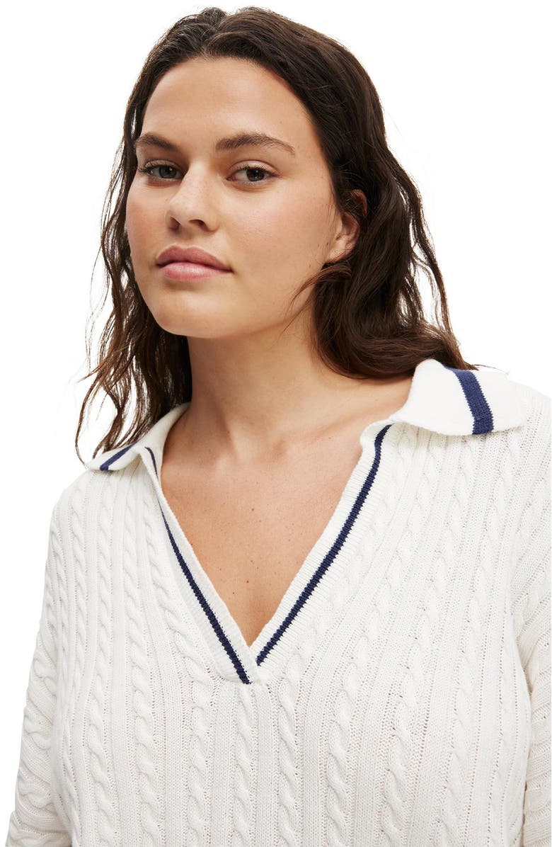 Cotton On Women's Coco Cotton Long Sleeve Polo, Alternate, color, 