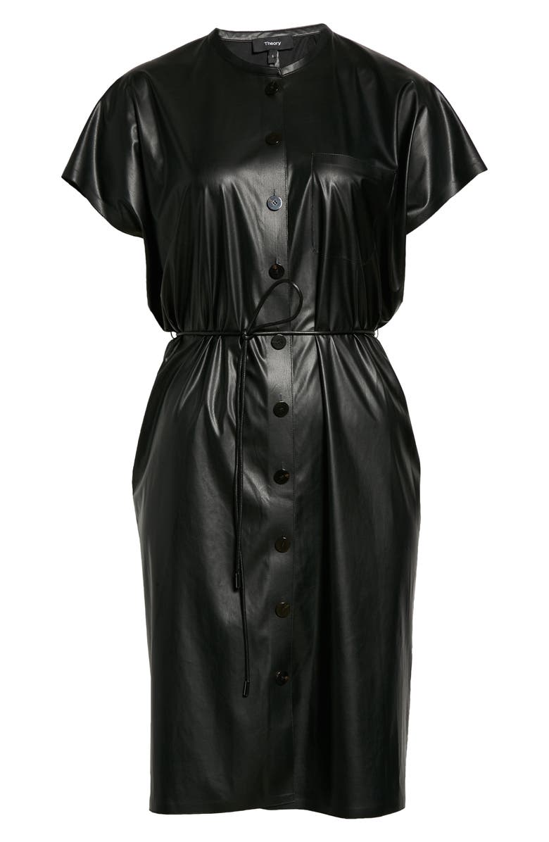 Theory B. Pap Triangle Faux Leather Dress, Alternate, color, 