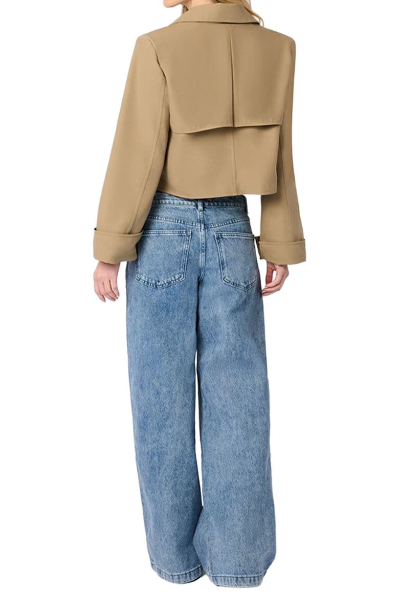 WeWoreWhat Cropped Trench Coat, Alternate, color, Soft Brown