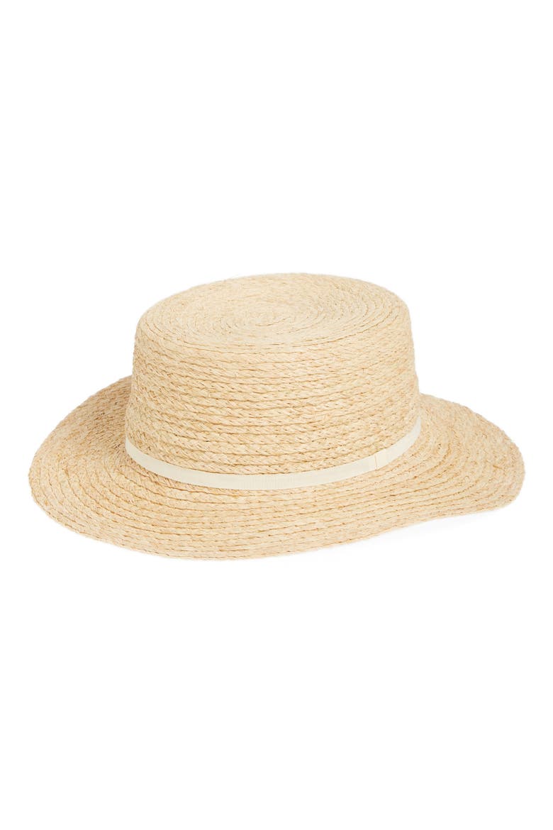 Straw Boater Hat, Main, color, NATURAL