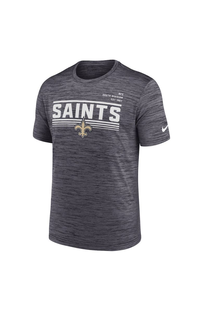 Nike Men's Nike Anthracite New Orleans Saints Yardline Velocity Performance T-Shirt, Alternate, color, Anthracite