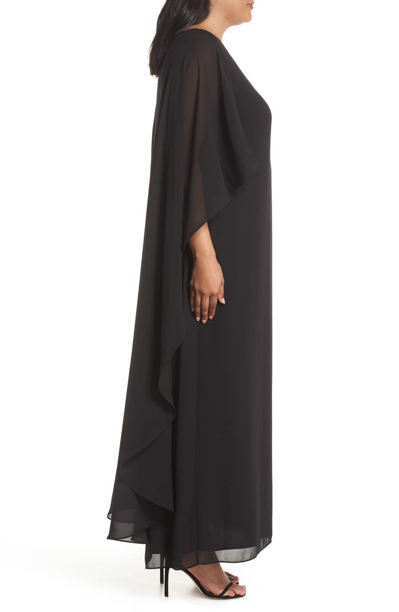 Xscape Evenings Xscape Cape Overlay Chiffon Gown, Alternate, color, 