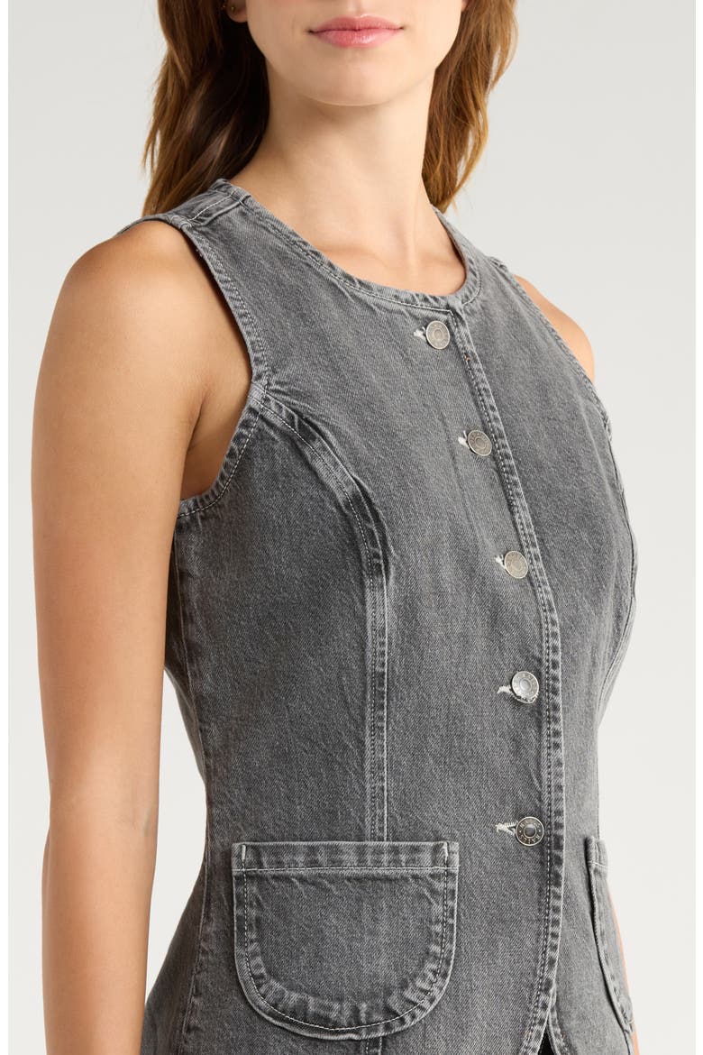 Portola Denim Cutaway Vest, Alternate, color, WASHED CHARCOAL