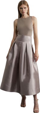 Karen Millen Twill Woven Prom Midi Skirt