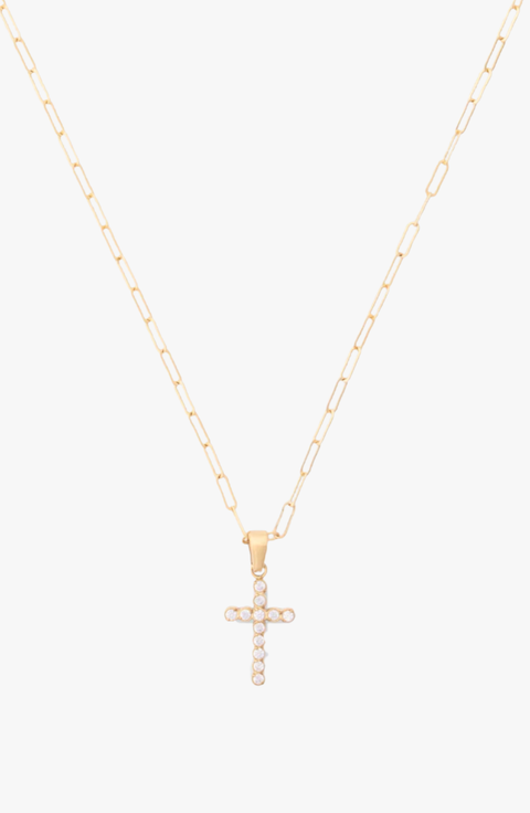 Bezel Cross 14k Gold Filled Necklace