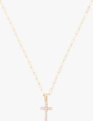 CUFFED BY NANO Bezel Cross 14k Gold Filled Necklace