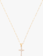 CUFFED BY NANO Bezel Cross 14k Gold Filled Necklace