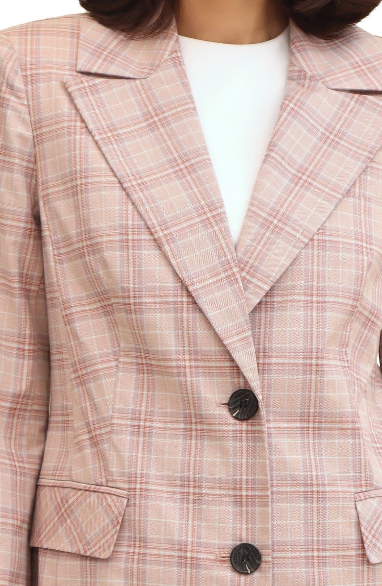 Avec Les Filles Plaid Martingale Coat, Alternate, color, Pink Plaid