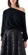 Akris punto Off the Shoulder Virgin Wool Sweater