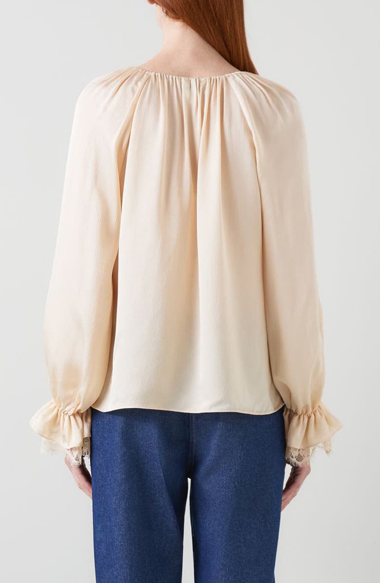 LK Bennett Willa Long Sleeve Woven Shirt, Alternate, color, Ivory