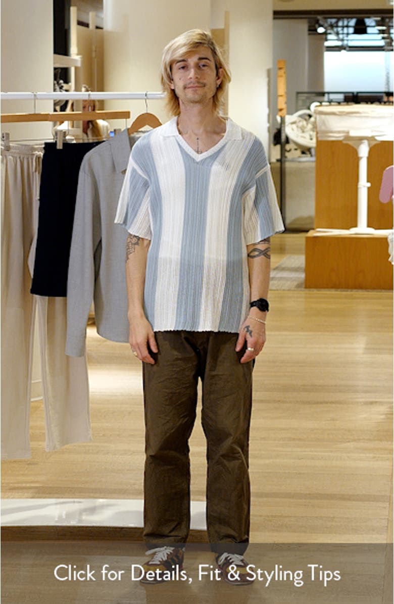 Oversize Stripe Cotton Pointelle Polo, sales video thumbnail