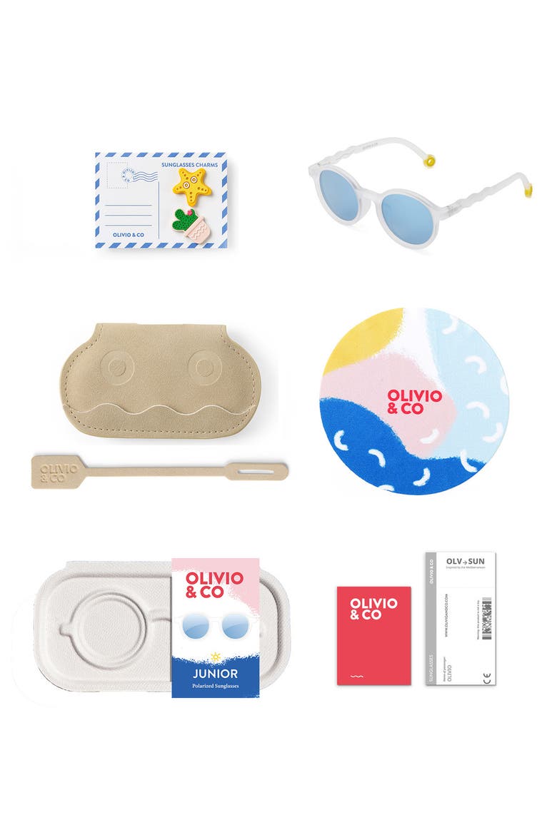 Youth Oval Sunglasses, Alternate, color, Jellyfish White