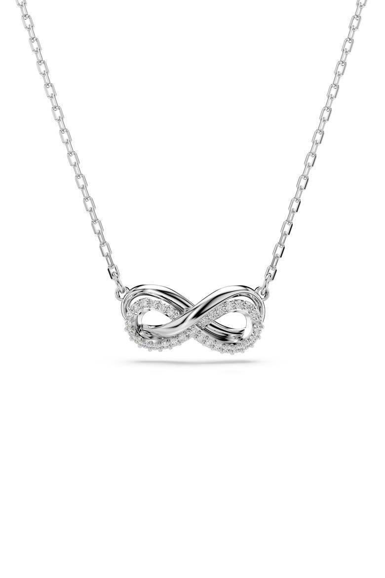 Hyperbola Zirconia Pendant Necklace, Main, color, WHITE