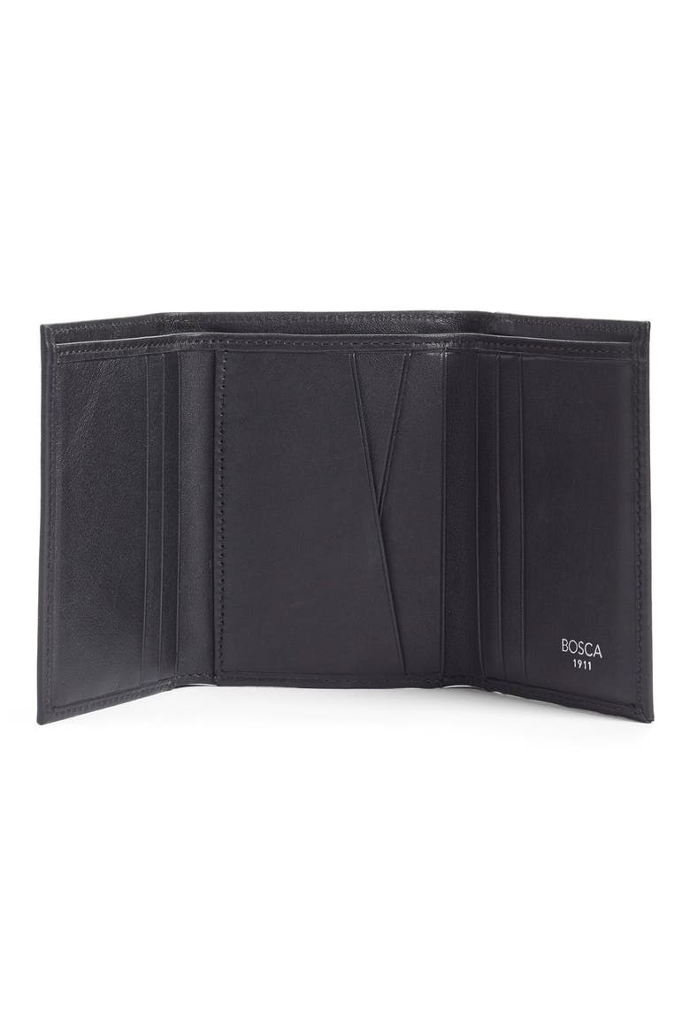 Leather Trifold Wallet, Alternate, color, BLACK