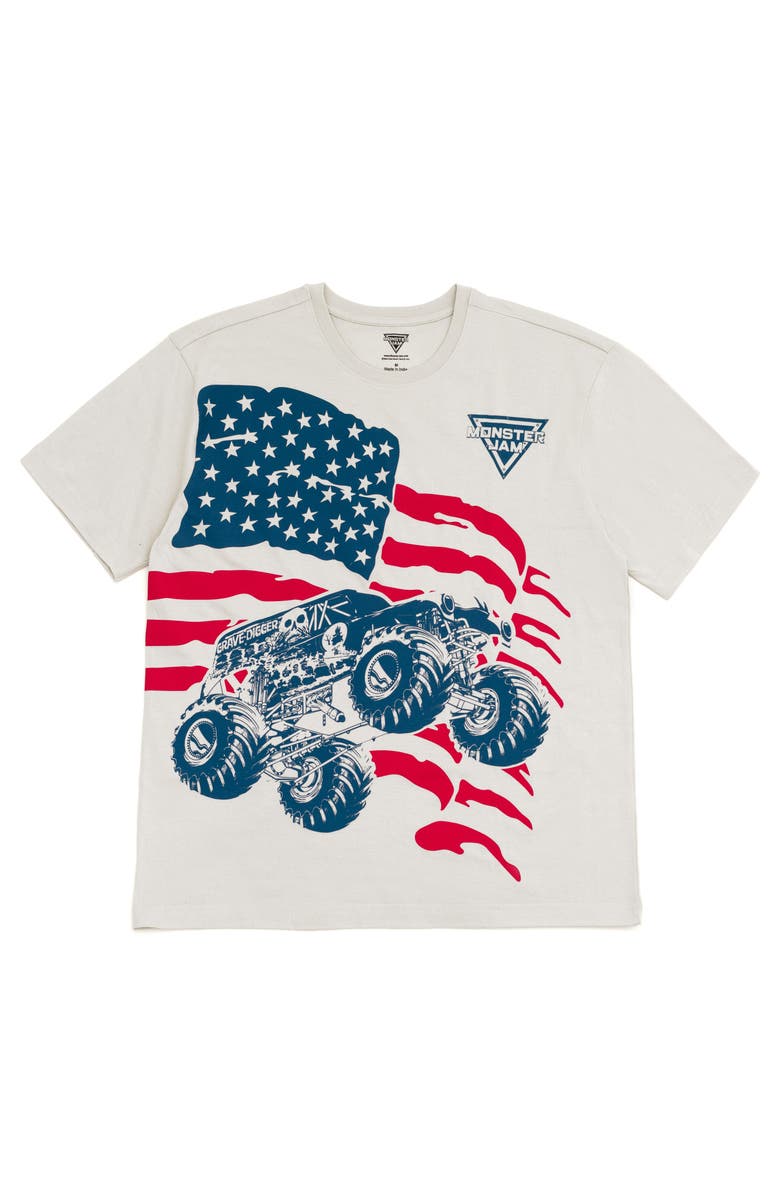 Monster Jam Grave Digger Short Sleeve T-Shirt, Main, color, Light Gray