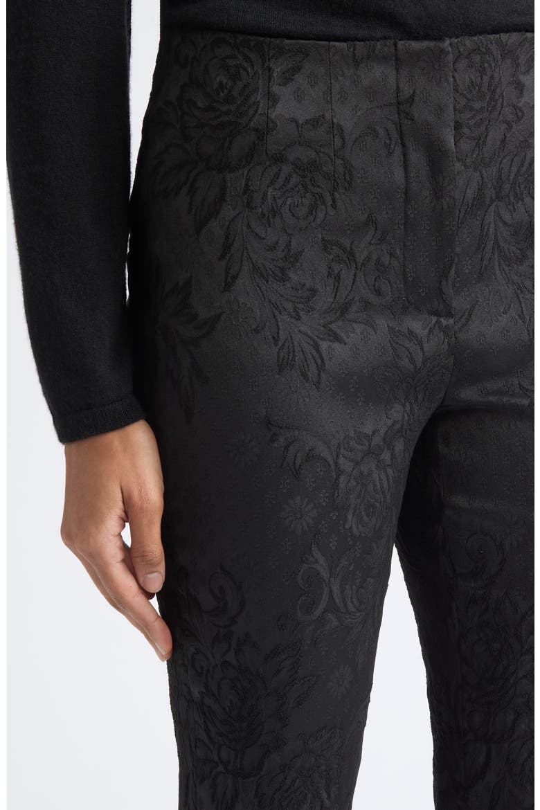Stila Floral Jacquard Ankle Pants, Alternate, color, BLACK