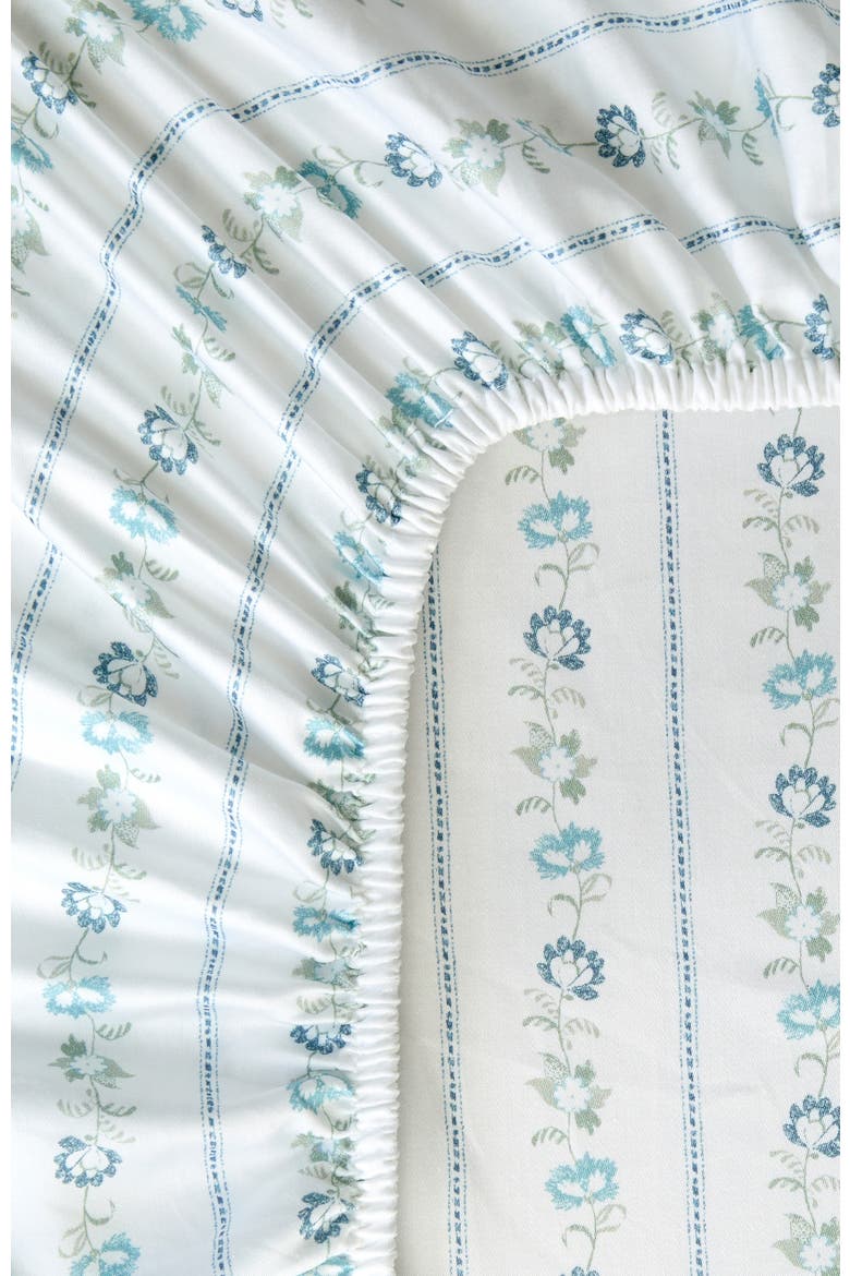 Rosamund Botanical Luxury Cotton Sateen Sheet Set Bundles, Alternate, color, Blue