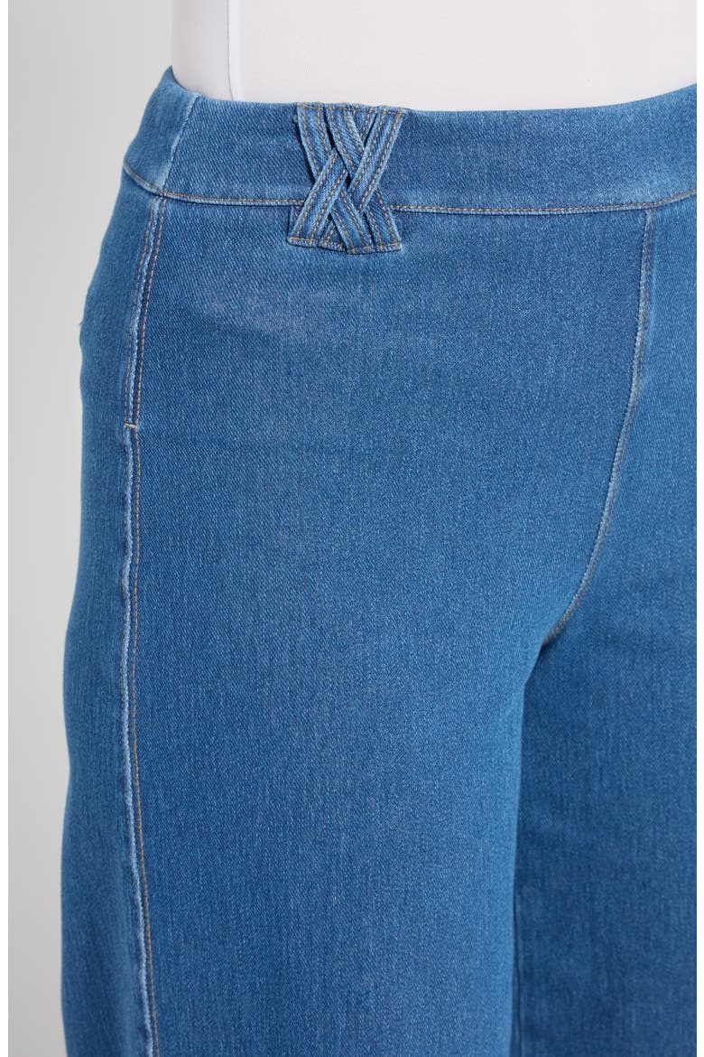 Liloh High Waist Ankle Wide Leg Denim Pants, Alternate, color, MID WASH