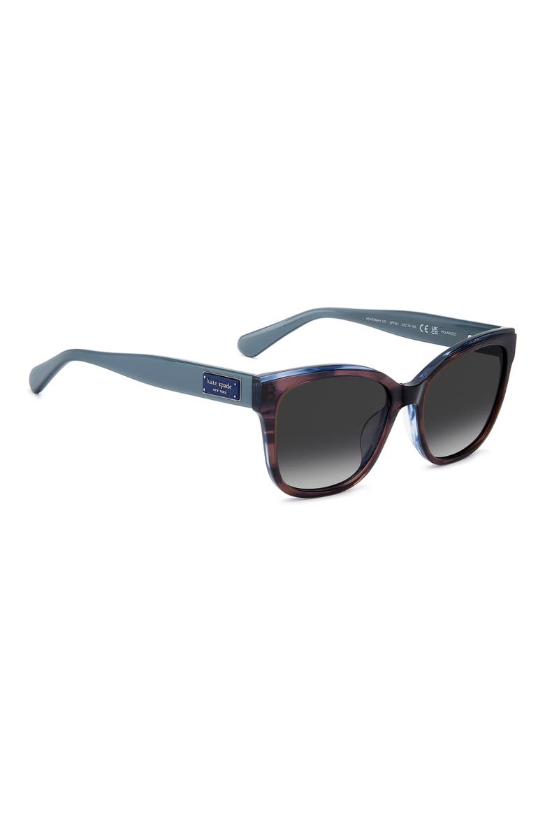 fatimah 55mm gradient polarized rectangular sunglasses, Alternate, color, BLUE RED STRIPED MULTI/ GREY