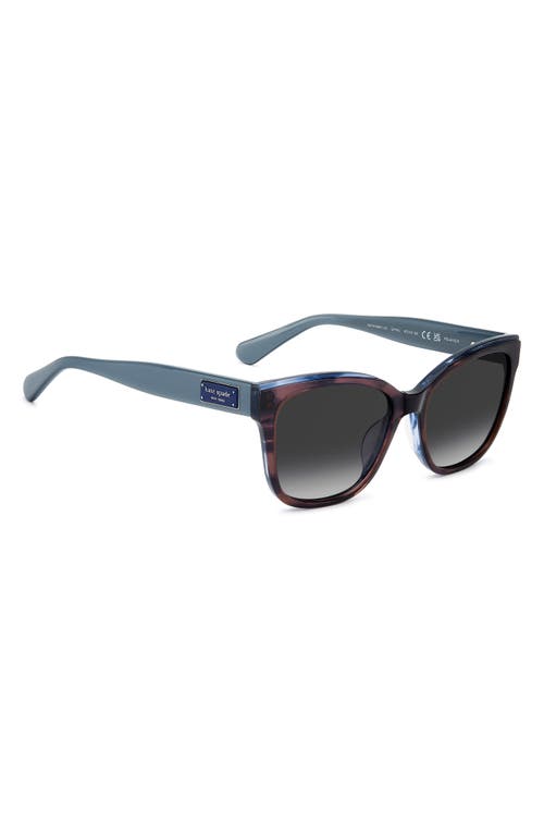 Kate Spade New York Fatimah 55mm Gradient Polarized Rectangular Sunglasses In Gray