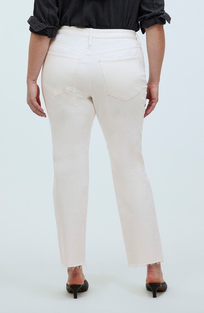 Madewell The Perfect Vintage High Rise Tapered Leg Raw Hem Jeans, Alternate, color, Tile White