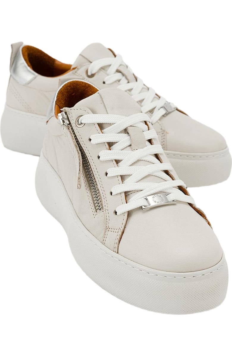 Forever & Always Shoes Allie Leather Zip Sneaker, Main, color, Beige Leather
