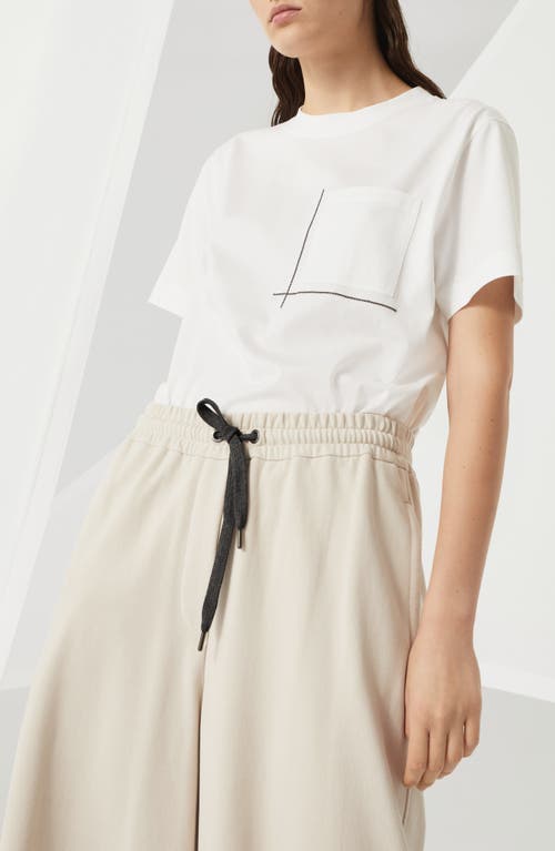 Brunello Cucinelli Drawstring Wide-leg Trousers In Cool Beige
