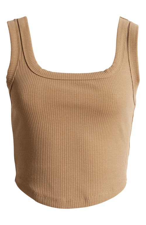 Shop Madewell The Tailored Sleekhold Crop Tank In Rustic Wood