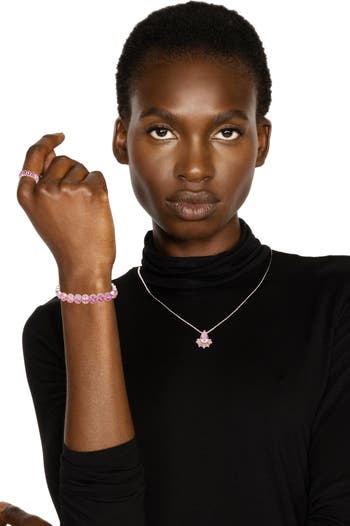Bezel Set Pink CZ Bracelet