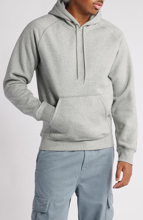 Carhartt Light Grey Cotton Blend Hooded Chase Sweat In Gray