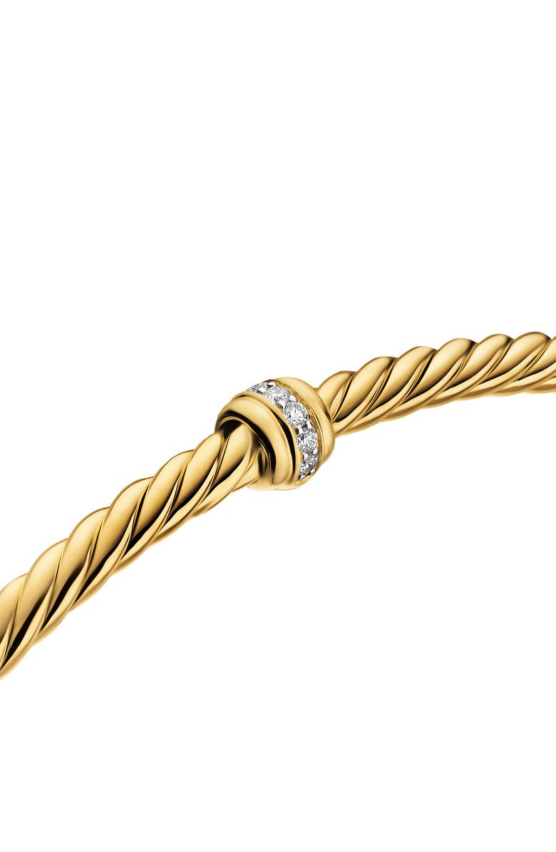 David Yurman Micro Cablespira<sup>®</sup> Flex Center Station Bracelet in 18k Yellow Gold, 2.6mm, Alternate, color, Gold