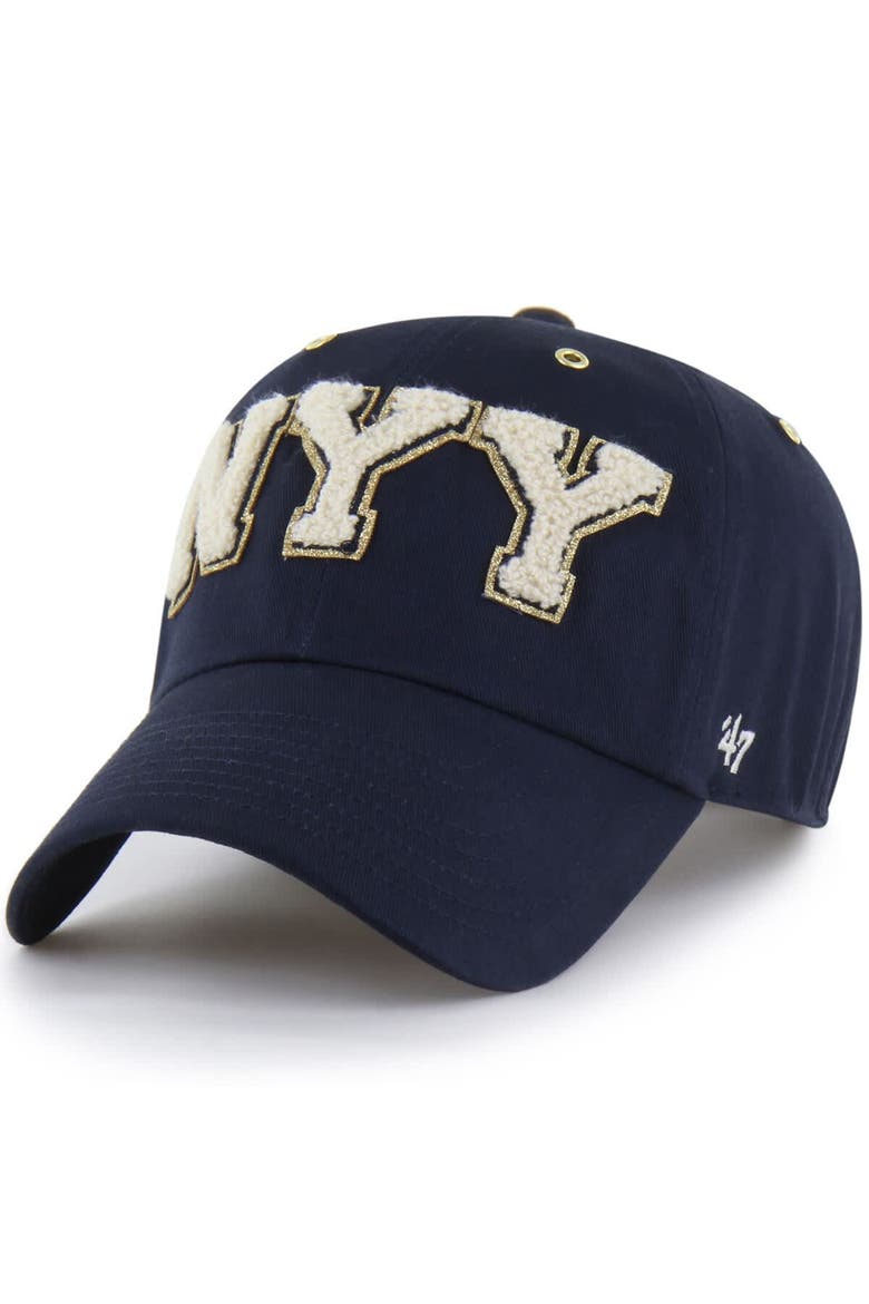 Men's '47 x Stoney Clover Lane Navy New York Yankees Acro Charm Clean Up Adjustable Hat, Alternate, color, Navy