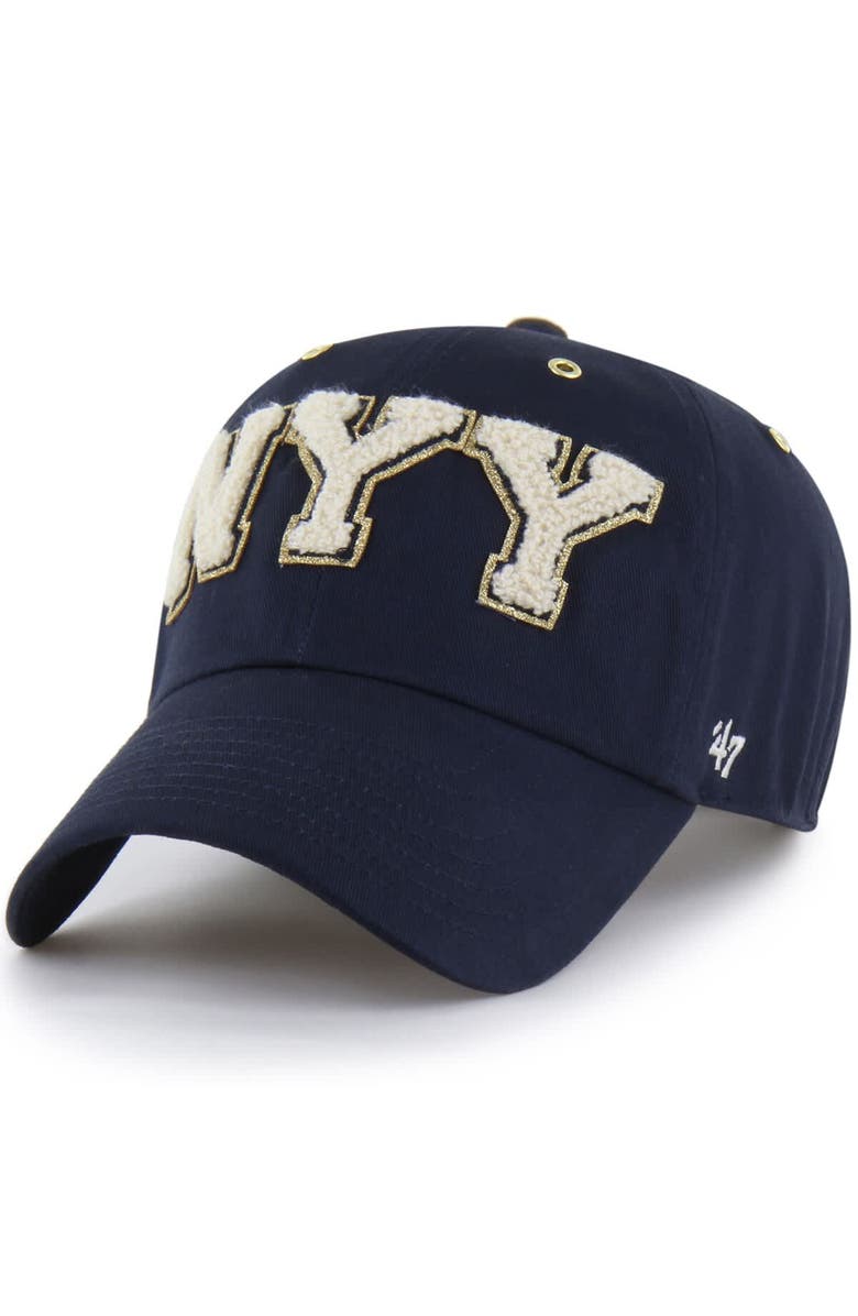 Stoney Clover Lane X '47 Men's '47 x Stoney Clover Lane Navy New York Yankees Acro Charm Clean Up Adjustable Hat, Alternate, color, Navy