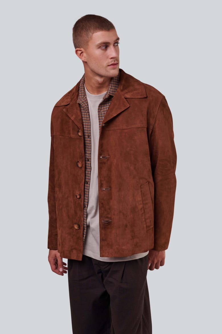 Charlie Suede Jacket, Alternate, color, Chestnut