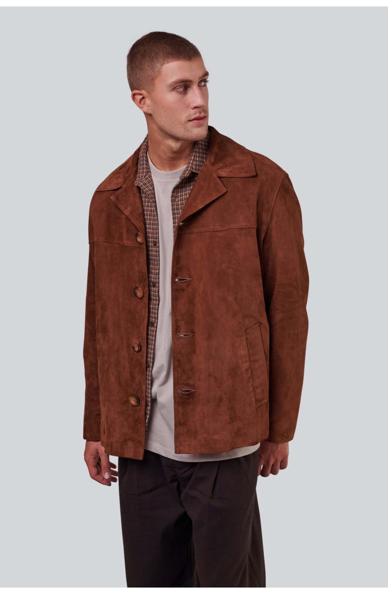 FURNIQ UK Charlie Suede Jacket, Alternate, color, Chestnut
