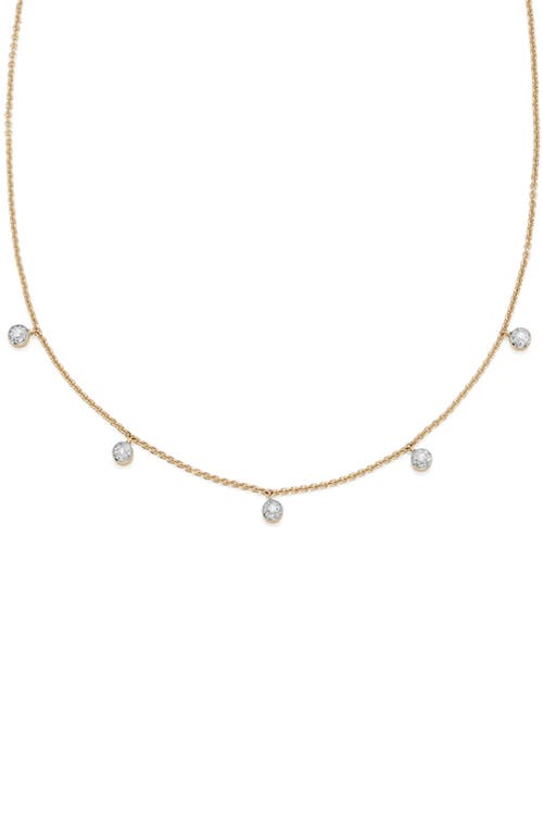Monica Vinader Diamond And 18k Yellow Gold Vermeil Fiji Tiny Button Necklace In Yellow Gold