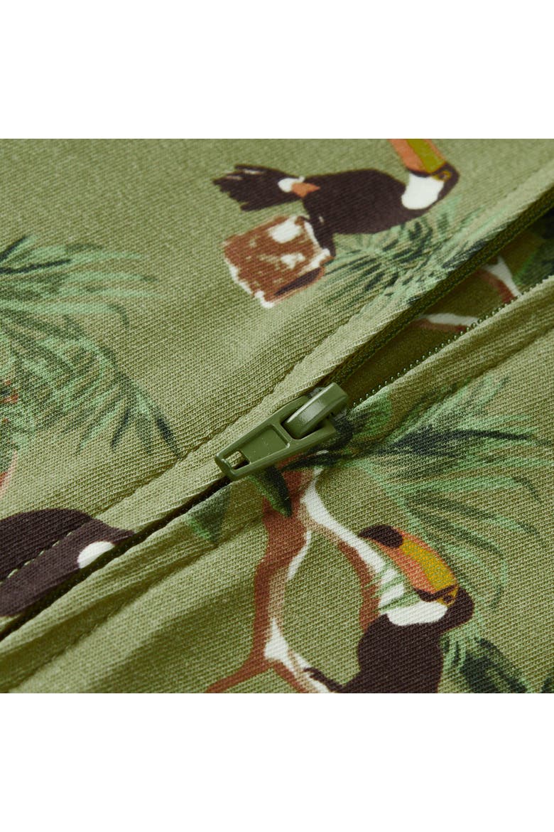 Cotton Stretch Zipper Pajama, Alternate, color, Toucan